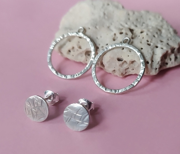 Image of Pakamera Kolczyki DOUBLE RINGS, srebro 925