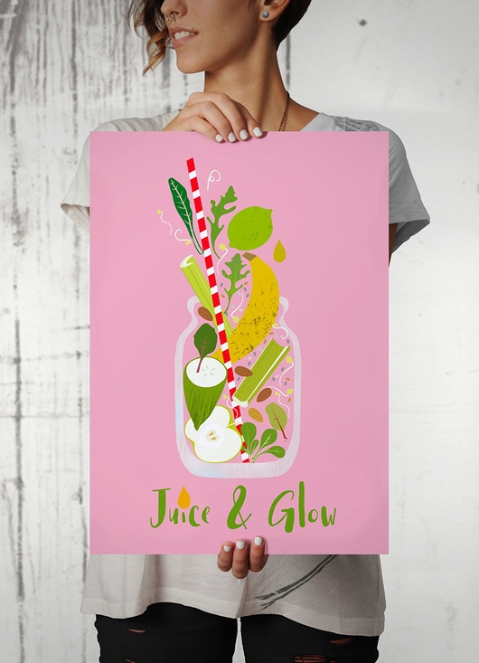 Image of Juice &amp; Glow - plakat kuchenny art giclee