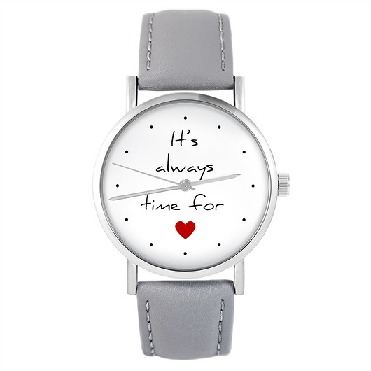 Image of Pakamera Zegarek - It is always time... - szary, skórzany