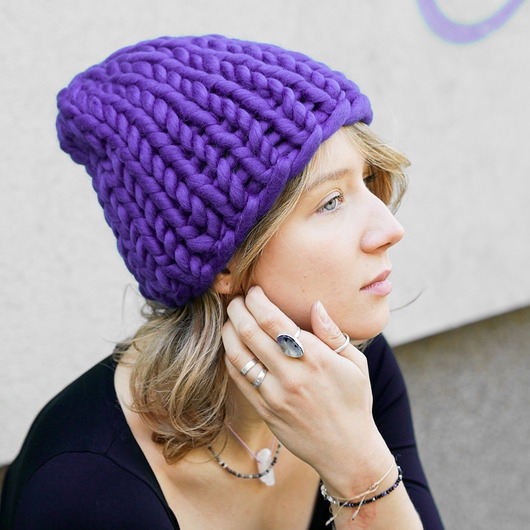 Image of Czapka Beanie 100% organiczna wełna merino