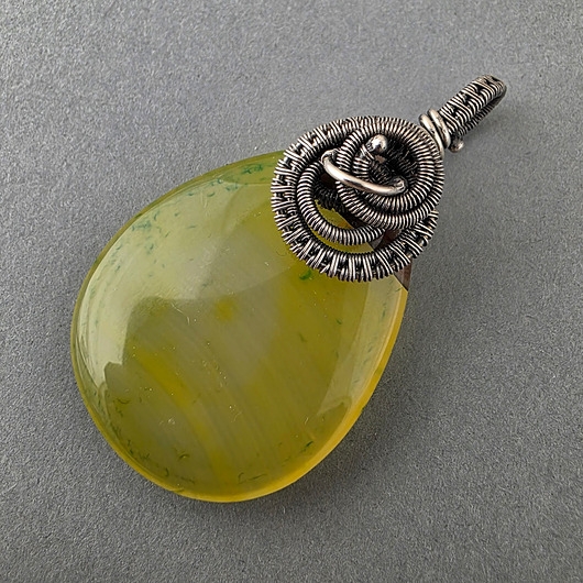 Image of Pakamera Sun - agat słoneczny w srebrze, wire-wrapping