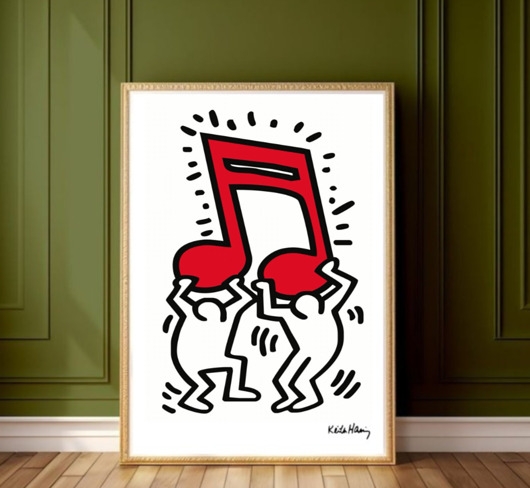 Image of PLAKAT dekoracyjny pop art muzyka Keith Haring grafika