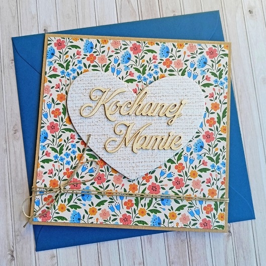 Image of Dla Mamy : kartka handmade : kwiaty FOLK