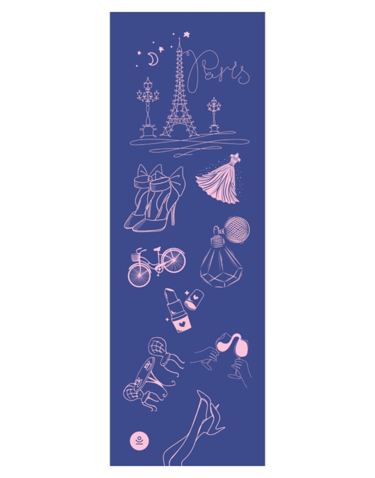 Image of Pakamera Antypoślizgowa mata do ćwiczeń jogi i pilatesu A NIGHT IN PARIS