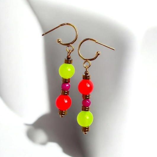 Image of Pakamera Kolczyki : FLUO summer collection :: asymetryczne