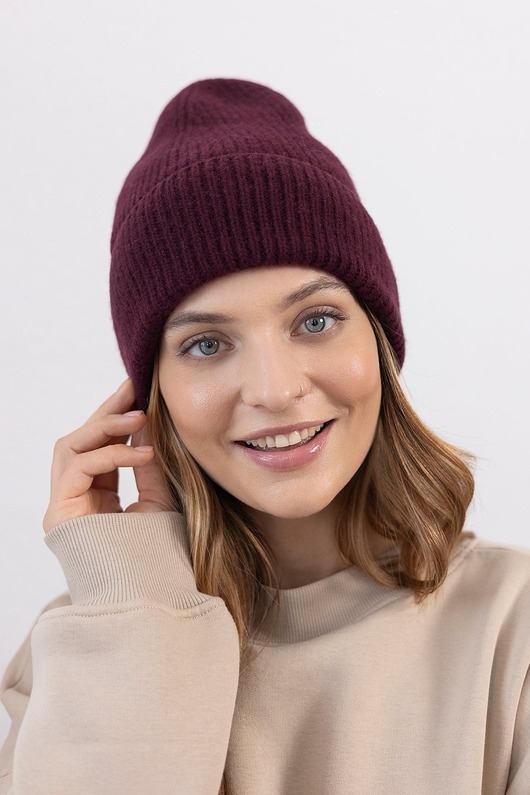 Image of Czapka Gentle Cashmere Wino