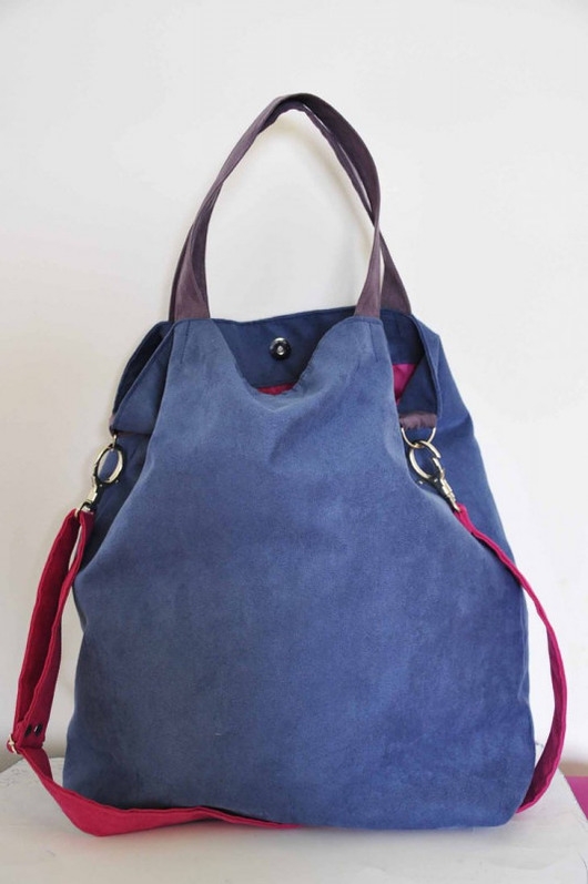 Image of Pakamera Torba hobo XXL - niebieski, fuksja, wrzos