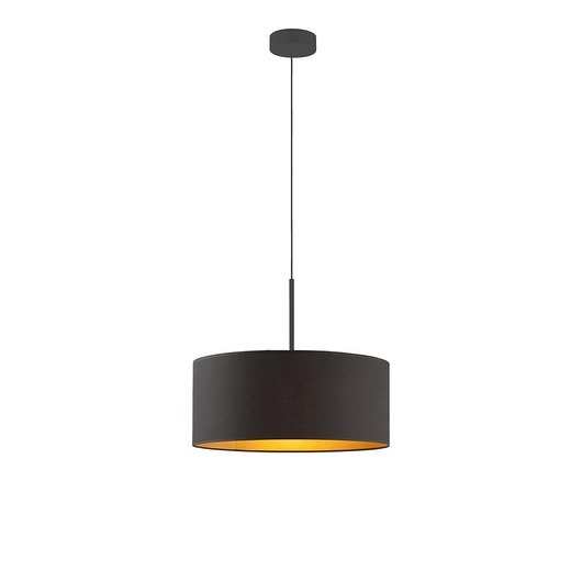 Image of Pakamera Czarna lampa wisząc do sypialni w stylu glamour SINTRA GOLD z kloszem 40 cm