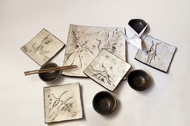 Image of Pakamera Ceramiczny komplet do sushi dla 4 osób