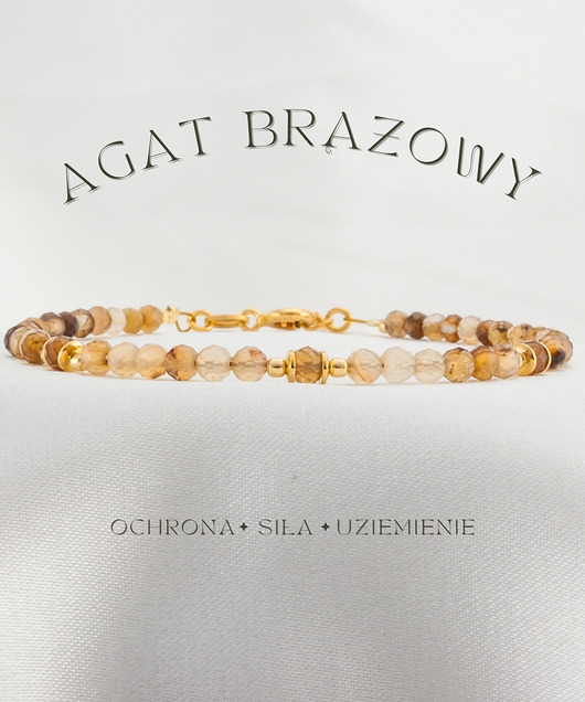 Image of Pakamera Agat Brązowy Bransoletka
