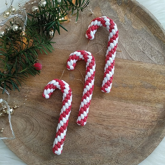 Image of Zestaw 3 szt. Candy Cane Laska Cukrowa - Ozdoby Świąteczne na choinkę