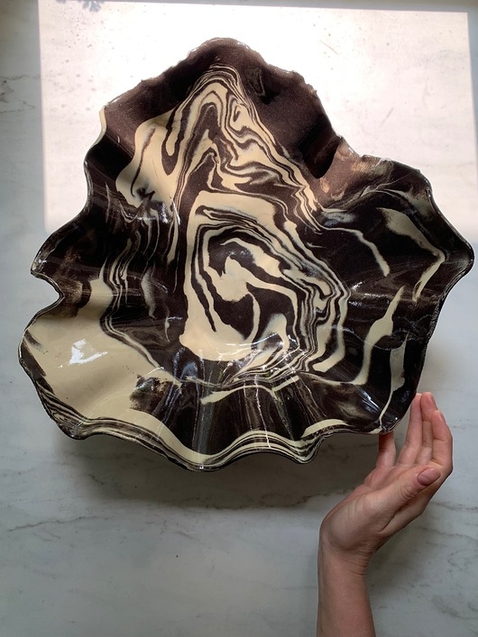 Image of Pakamera Ceramiczna Organiczna Misa Nerikomi XL Marble Effect