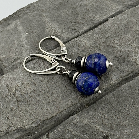 Image of Pakamera Kolczyki Lapis lazuli i szafir