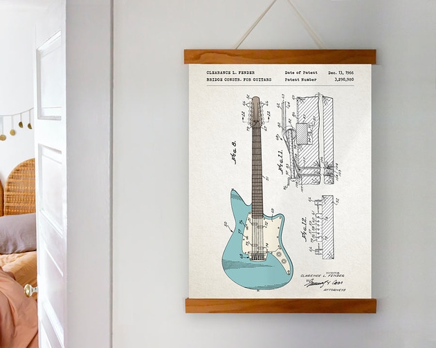 Image of Gitara elektrycza Fender patent - plakat A3