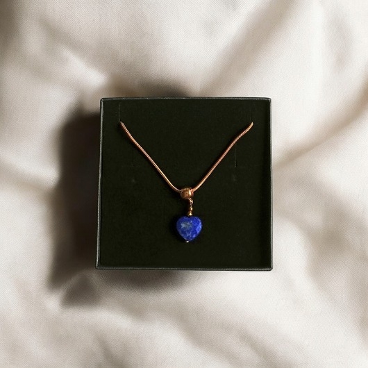 Image of Pakamera Uroczy naszyjnik: serduszko LAPIS LAZULI : wyjątkowy prezent