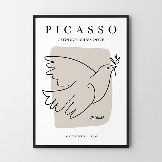 Image of Pakamera Plakat Picasso Gołębica Ptak Szkic