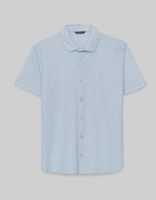 Image of Pakamera Koszula canonica 00531 na krótki rękaw błękit slim fit