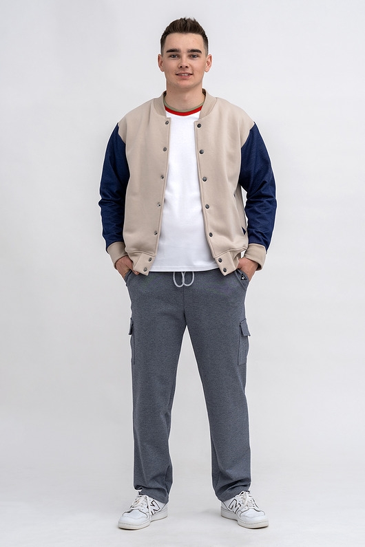 Image of Pakamera Bejsbolówka męska BEŻOWA/JEANS