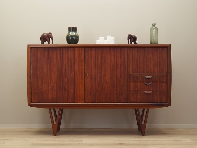 Image of Highboard tekowy, duński design, lata 60, designer: Kurt Østervig