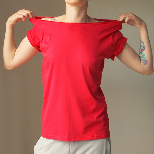 Image of Pakamera Czerwony Oversize Bez nadruku