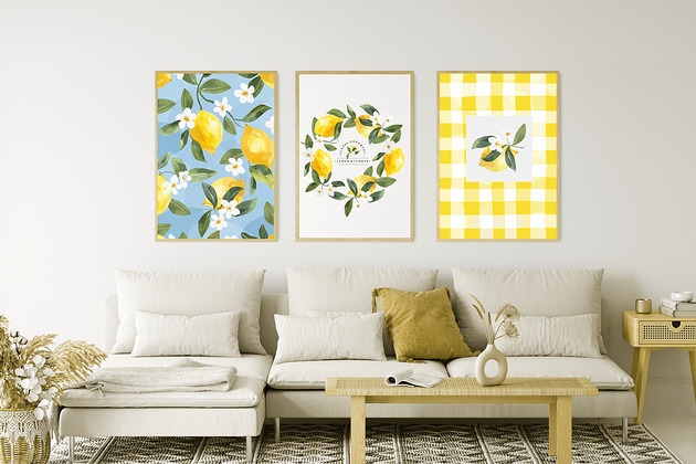 Image of Pakamera Plakaty z cytrynami do domu, kuchni jadalni LEMON