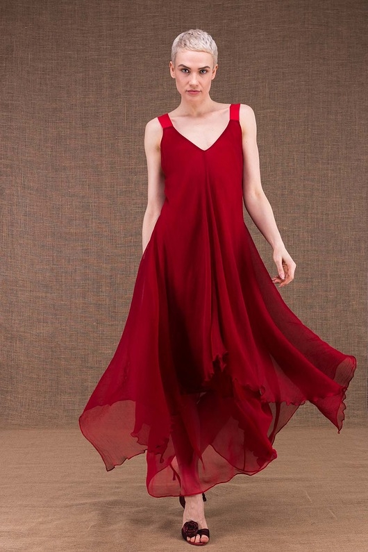 Image of Czerwona jedwabna sukienka JADE