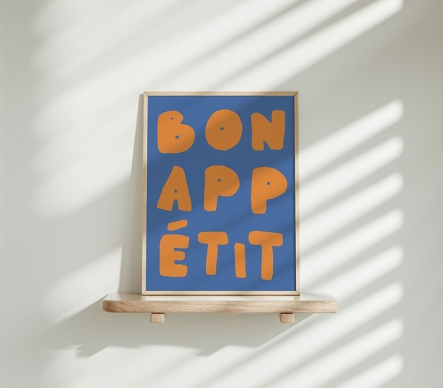 Image of Plakat Bon Appetit Orange Blue