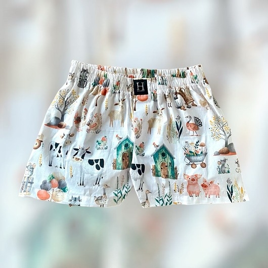 Image of Pakamera Spodenki unisex do spania bokserki w farme