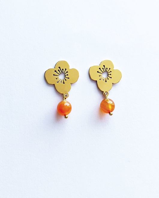 Image of Pakamera Kolekcja 70's vibe - Anemone orange - Kolczyki- Sztyfty