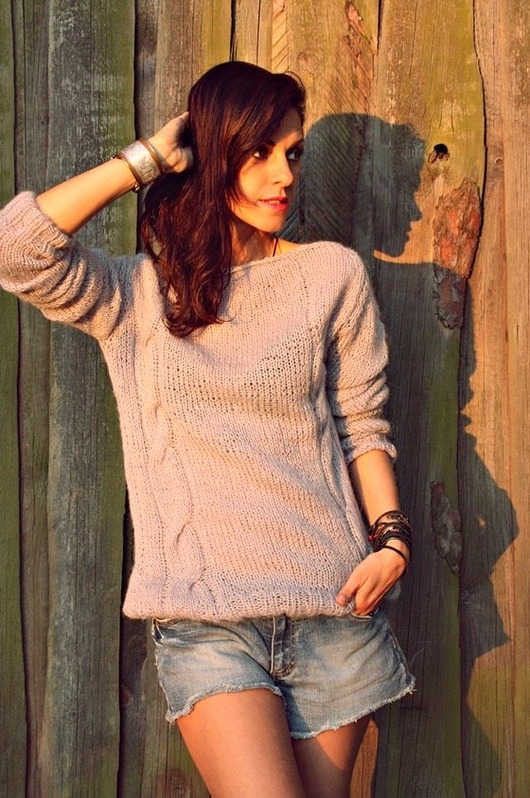 Image of Pakamera Sweter handmade z wełną moher