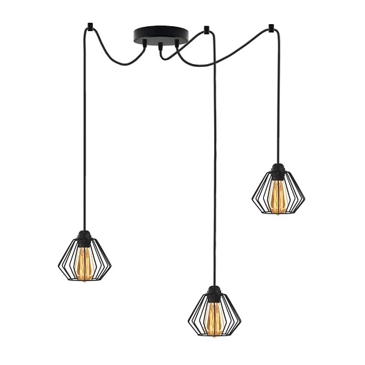 Image of Pakamera 3-płomienna lampa wisząca pająk w stylu loft DIORO LOFT L3 typu pająk