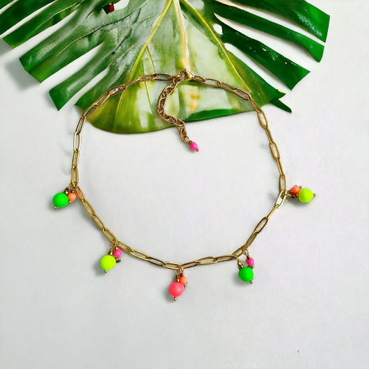 Image of Swarovski neon pearls : choker necklace