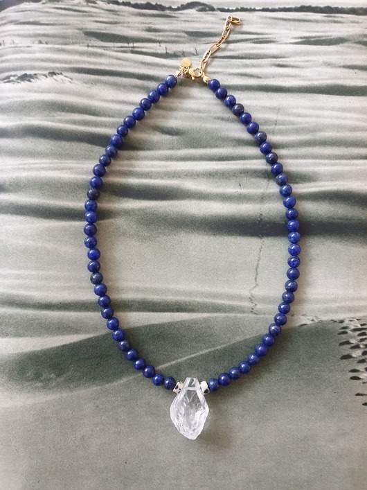 Image of Pakamera Naszyjnik z wisiorem ROOTS lapis lazuli, prasiolit