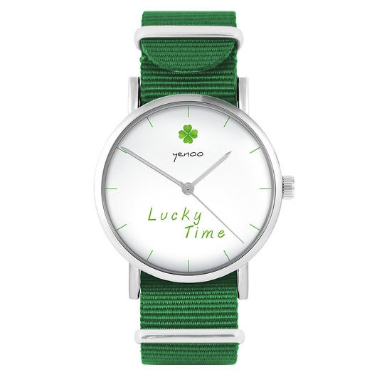 Image of Zegarek - Lucky time - zielony, nylonowy