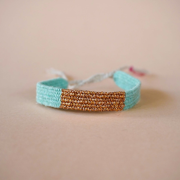 Image of Pakamera Bransoletka tkana handmade, na sznurku