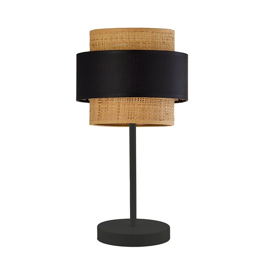 Image of Pakamera Nowoczesna lampa stołowa LED w stylu boho z rattanowym kloszem NICEA BOHO II