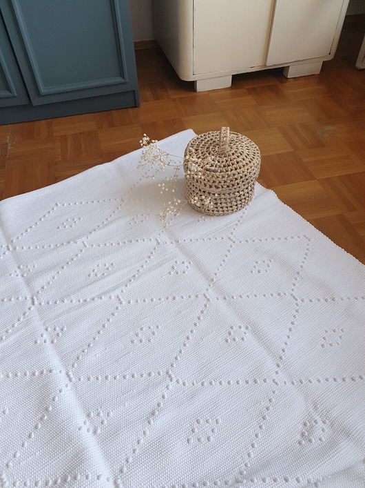Image of Pakamera Dywan biały romby duży 150/200