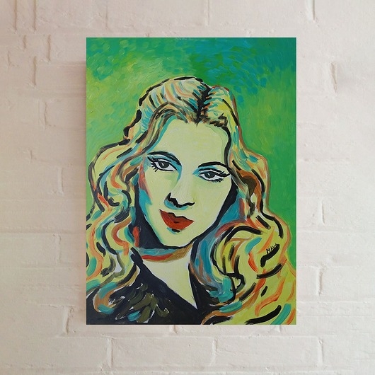 Image of Pakamera Obraz olejny do salonu portret joan fontaine