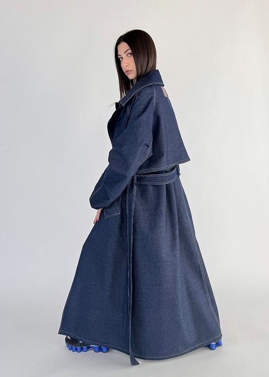 Image of Pakamera Trencz maxi oversize denim dark blue