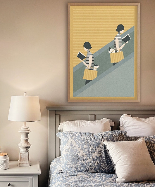 Image of Pakamera Spotkanie na schodach - plakat fine art