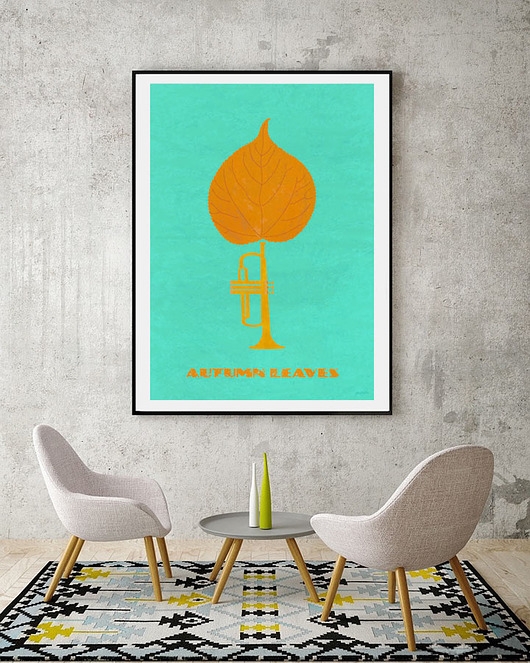 Image of Pakamera Autumn Leaves - Jazz - plakat fine art 50x70 cm