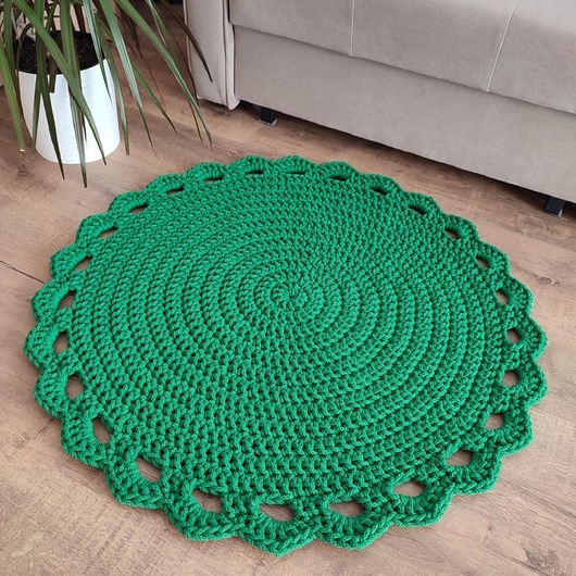 Image of Pakamera Dywan szydełkowy okrągły ze sznurka bawełnianego 80cm