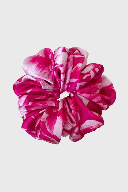 Image of Pakamera Gumka do włosów malinowa we wzory Scrunchie Maxi Raspberry Essence