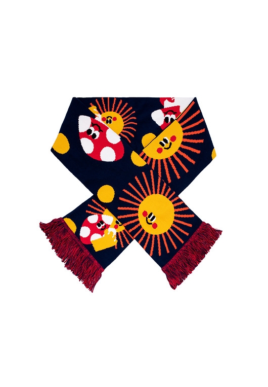 Image of Pakamera Grzybki słoneczka szalik bawełna organiczna Kabak