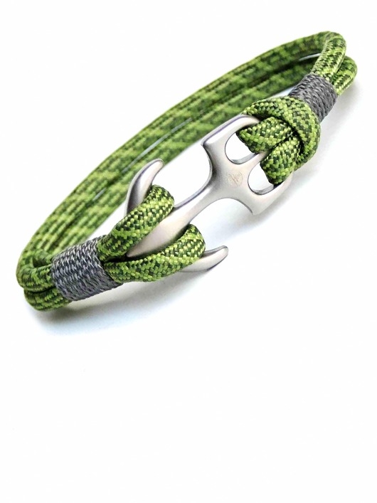 Image of Męska sportowa bransoletka paracord kotwica