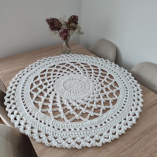 Image of Pakamera Serweta szydełkowa ze sznurka bawełnianego 90cm