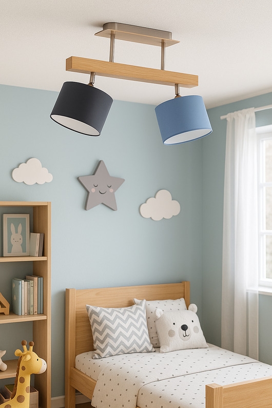 Image of Pakamera Drewniana lampa sufitowa dla dzieci EPIR z regulacją abażurów