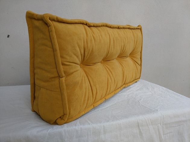 Image of Pakamera Zagłówek Materac francuski futon Poducha Pikowana kolor Musztarda