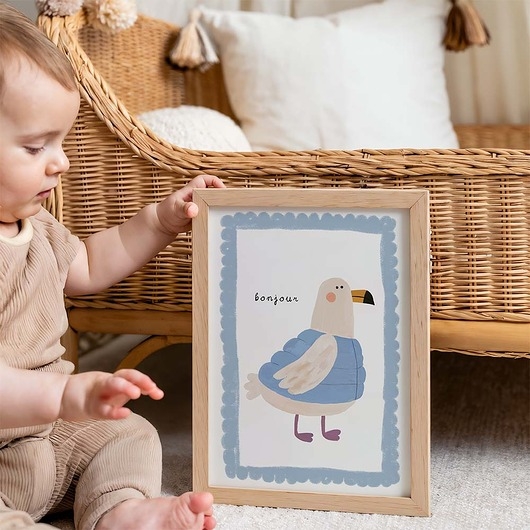 Image of Pakamera Plakat Mewa Bonjour - Plakaty Na Ścianę Dla Dzieci