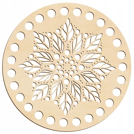 Image of Pakamera Spód do torebki na szydełku OKRĄG 15cm Baza drewniana do koszyka Baza koło